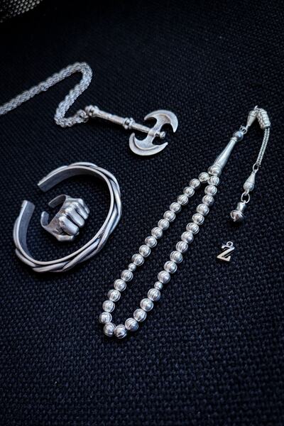 Vip Kehribar Bakır Tesbih Bileklik Kolye Yüzük Erkek Takı Seti Ayarlanabilir ...