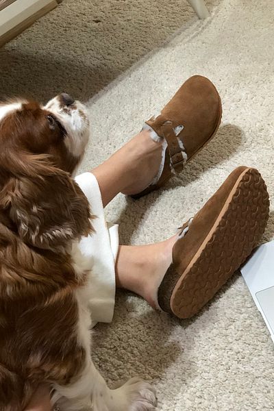 Uniqueqoop Γνήσιες γούνινες παντόφλες Oslo Cork Sole Suede