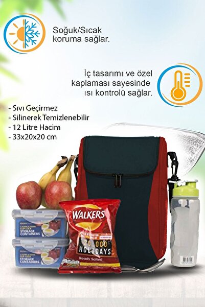 Alfagrup Siyah 27 litre Kamp Piknik Termal Soğutucu Buzluk Çanta