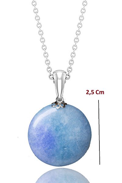 Tesbih Atölyesi Certified Aquamarine Stone Necklace - 1st quality