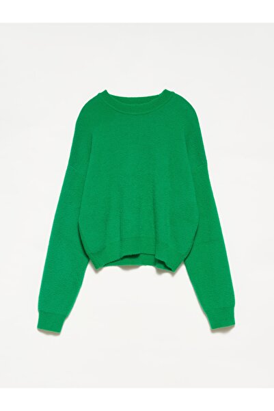 Dilvin 10276 Πουλόβερ γιακά ποδηλάτου-πράσινο