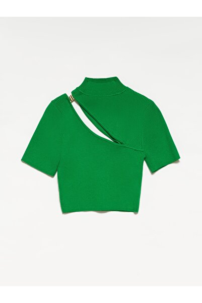 Dilvin 10277 Half Fisherman Χαμηλό πουλόβερ-πράσινο