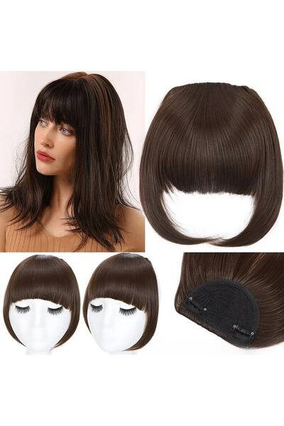 CESLİFE شعر مستعار بلون قشرة الجوز، شعر مستعار طبيعي ذو حواف طويلة - مقاوم لل...