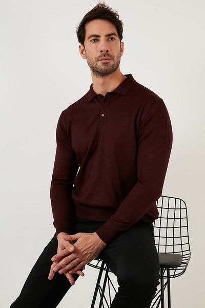 Buratti Men's Polo Neck Wool Knitwear Sweater - Buttoned 518Polo