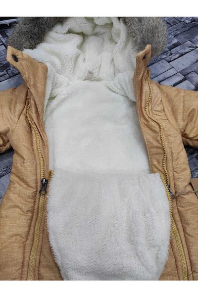Midimod Gold 9-24 Months Unisex Lion Double Zipper Thick Inside Fleece Cosmonaut Winter Astronaut
