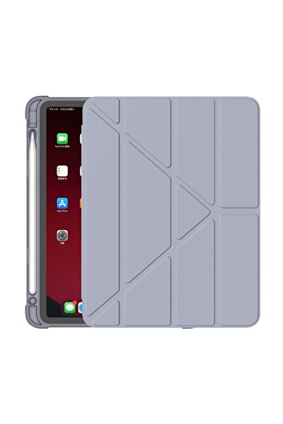 UnDePlus Apple Ipad Pro 12.9 5. Nesil 6. Nesil Kılıf Kalem Bölmeli Trifolding...