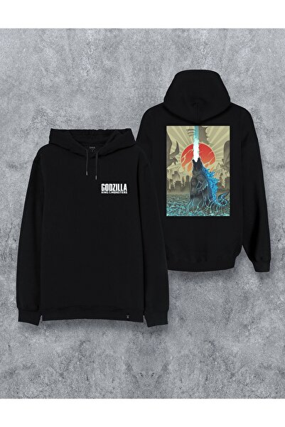 Darkia سويت شيرت بقلنسوة مطبوع بتصميم خاص من Godzilla للجنسين