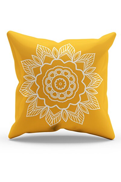 Moud's Κάλυμμα μαξιλαριού ριχτάρι πορτοκαλί Mandala Line εμπριμέ σουέντ - διπ...