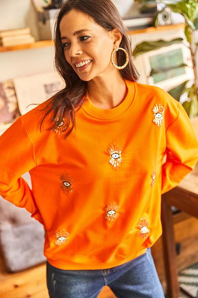 Olalook Sweatshirt - Orange - Regular Fit