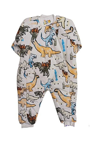 özdemirli bebe Uzun Kollu Bisiklet Yaka Dinozor Desenli Uyku Tulumu 1-6 Yaş A...