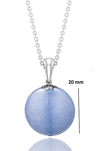 Tesbih Atölyesi Certified Real Aquamarine Natural Stone Necklace - 1st quality