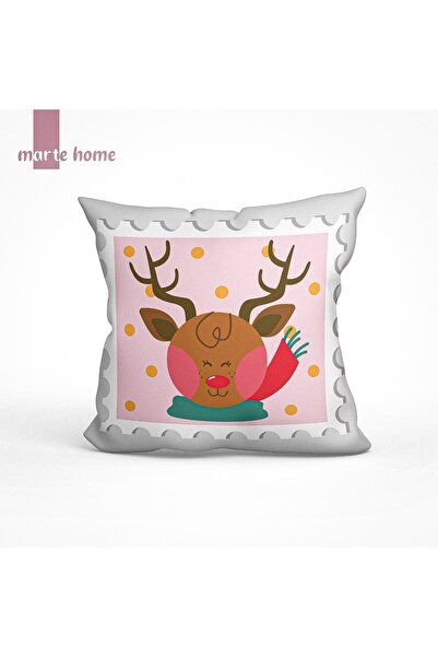 Marte Home غطاء وسادة زخرفي مطبوع بنمط رأس السنة وعيد الميلاد