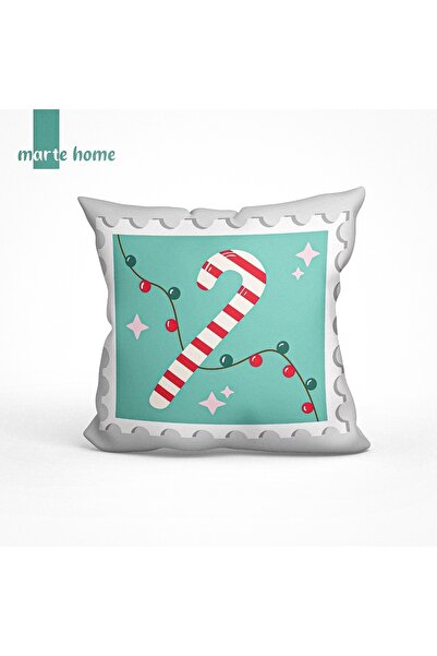 Marte Home غطاء وسادة زخرفي مطبوع بنمط رأس السنة وعيد الميلاد