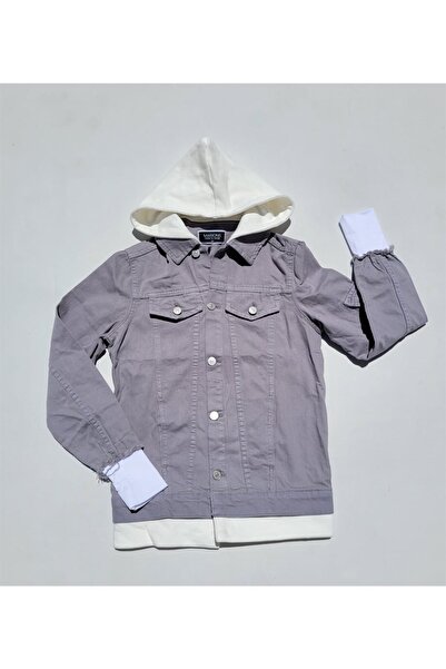 Marions Boy's Hooded Buttoned Denim Jacket