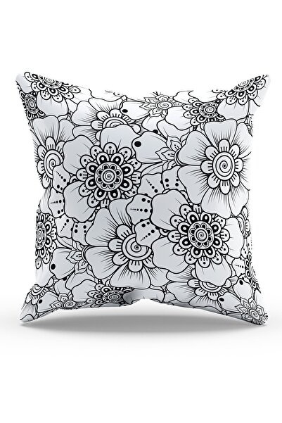 Moud's غطاء وسادة مطبوع على الوجهين مطبوع عليه زهرة Line-1 من جلد الغزال