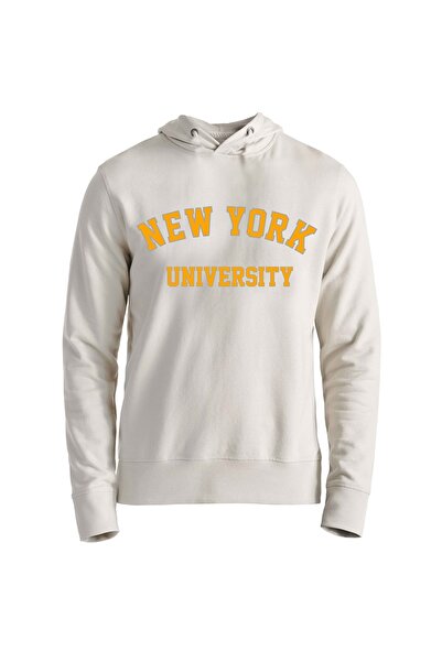 Alfa Tshirt New York University Gold Printed Ecru Sweatshirt