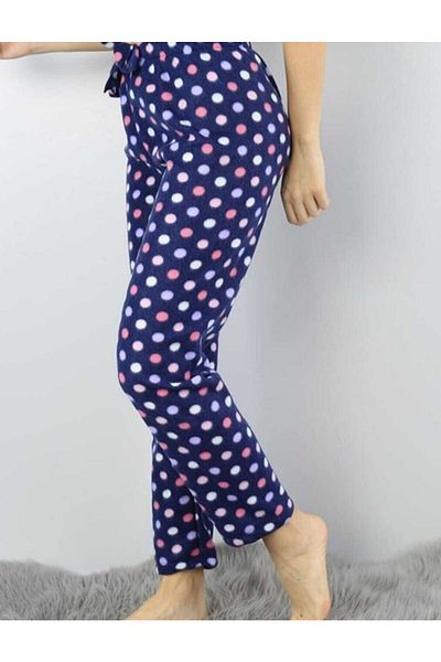 Ladytime Pantaloni de pijama de damă din lână de iarnă fără buzunar, cu un singur fund Je15