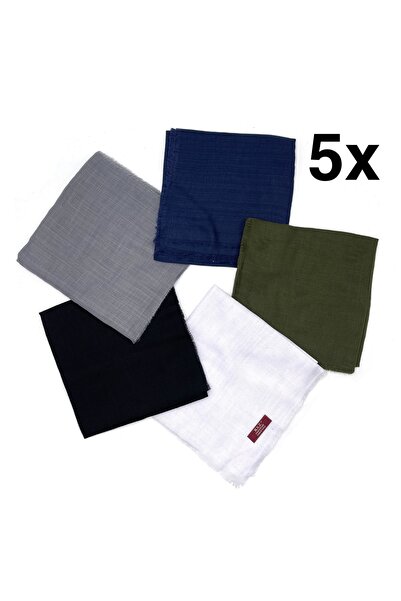 nazipek Flamlı 5'li Paket Pamuklu Yazma Eşarp 100x100cm