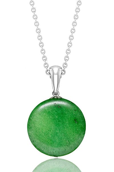 Tesbih Atölyesi Certified Real Green Agate Stone Necklace - 1st quality