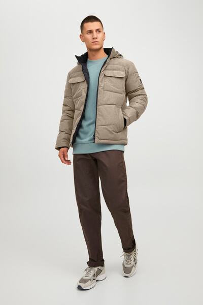 Jack & Jones Ανδρικό μπουφάν Jjbrady με κουκούλα 63412212233 Μπεζ