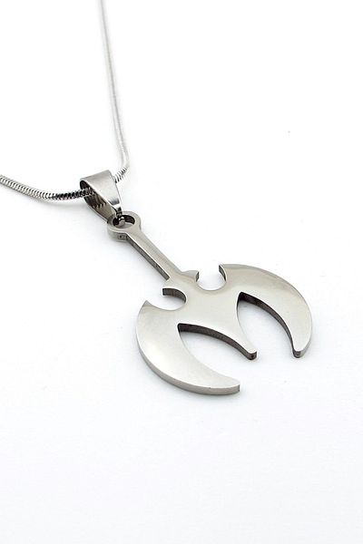 Solfera Warrior Axe Fantastic Stainless Steel Chain Men's Necklace Q0643