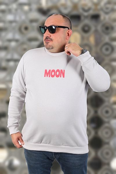 MocGrande Φούτερ με διπλό γιακά Moon 22731 Stone Grey