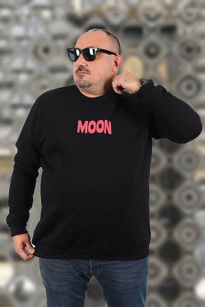 MocGrande Φούτερ με διπλό γιακά Moon 22731 Μαύρο