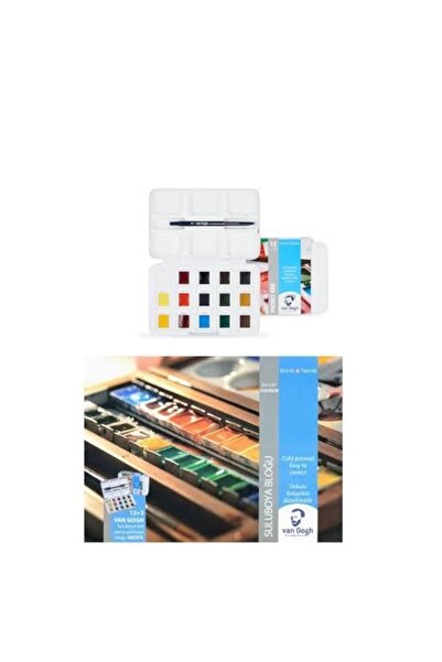 Van Gogh Tablet Sulu Boya (12+3) 15 Renk Defter Hediyeli