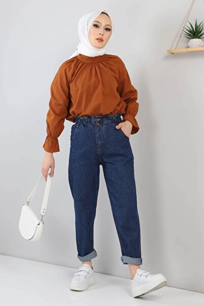 Modamihram Beli Lastikli Kot Pantolon Koyu Kot 5021