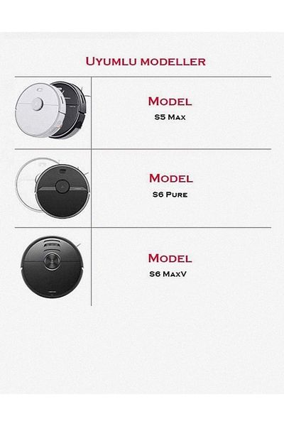 LİN GRUP Roborock S6 Maxv S5 Max - Compatible Hepa Filter Mop and Brush Set
