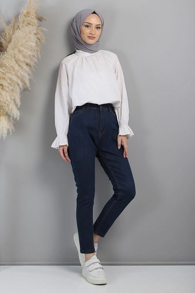 Modamihram Oversize Denim Trousers Dark Denim 6032