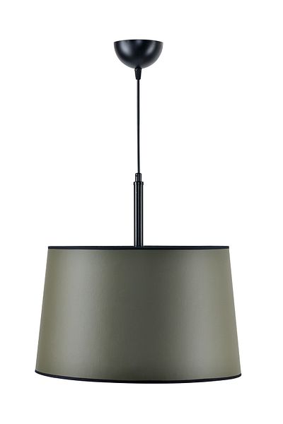 DEDE Single Pelle Leather Pendant Lamp Conical Khaki Color Decorative Object
