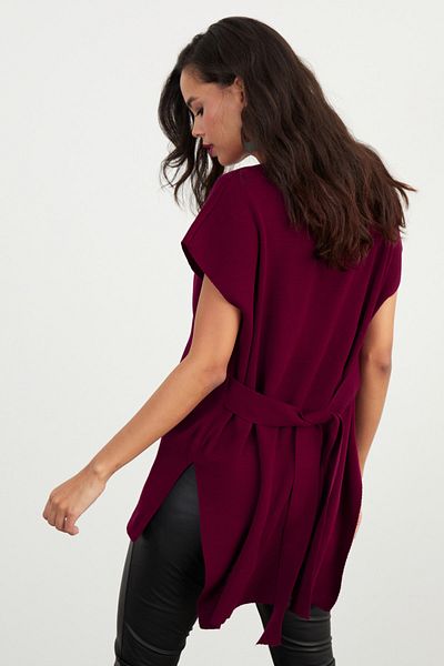 Cool & Sexy Woman's Burgundy Süveter YV101