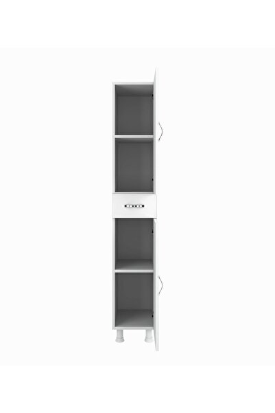 Alesta Life 2 Kapaklı Çekmeceli Mutfak Dolabı Banyo Dolabı Çok Amaçlı Dolap Beyaz