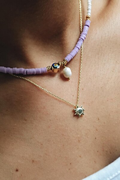 GÜLŞAH SEZER Güneş Figürlü 925 Ayar Gümüş Kadın Minimal Kolye