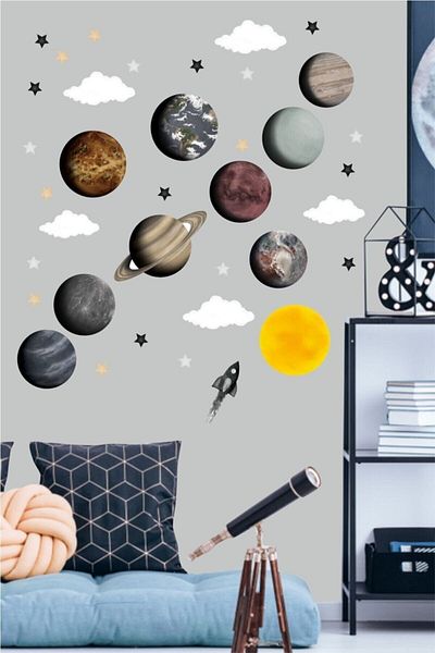 Piksel Grafik Planets Kids Room Wall Sticker