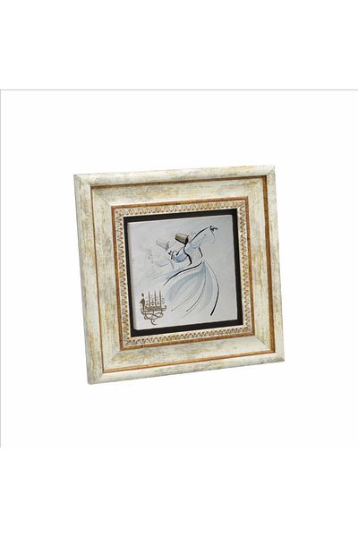 BAKSEPETE Pictură cu piatră naturală imprimată Dervish 20cmx20cm Krt-072