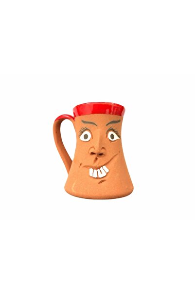 TOPRAKDAN كوب سيراميك مصنوع يدويًا مع رموز تعبيرية منقوشة