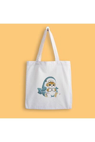 designedfy υφασμάτινη τσάντα με στάμπα Cat με στολή Dolphin