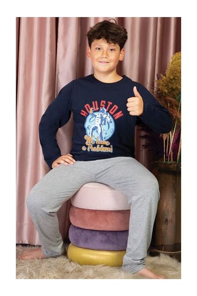 Pyjama Familya Νεανικές πυτζάμες με μακρυμάνικο σχέδιο εποχής