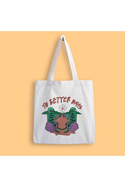 designedfy Geantă din pânză imprimată To Better Days