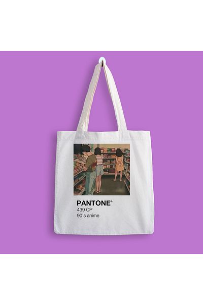 designedfy Geantă tote cu imprimeu Pantone Anime anii 90