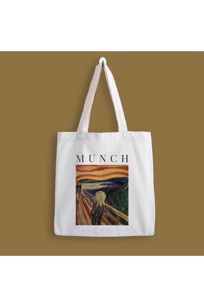 designedfy Geantă din pânză imprimată Munch