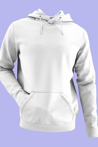 Raf Coll Unisex Oversize Λευκή κουκούλα φούτερ Back Eagle Design Digital Printed