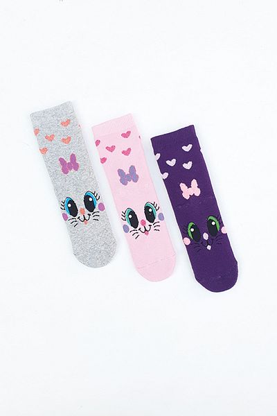 MEM SOCKS 3-Piece Anti-Slip Towel Children's Socks