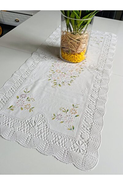 LİMAY Broderie din dantelă Arata 1 Față de masă pentru alergător, lavabilă, r...