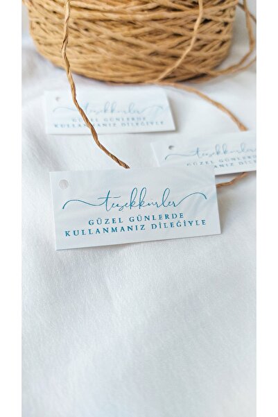 Çikoleyt Design شكرًا، أتمنى أن تستخدم في يوم جميل - مثقوب (2.5x5.5 سم) 50 قطعة