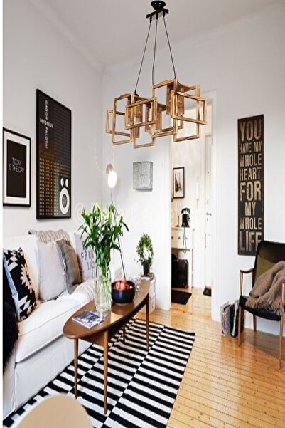 ORADEKOR Doğal Ahşap Mio 3'lü Ahşap Avize Naturel