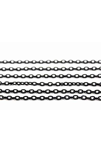 yfhobi 1 Metre - 0.60 Mm Düz Zincir, Kolye Zinciri, Takı Zinciri, Siyah Boya ...