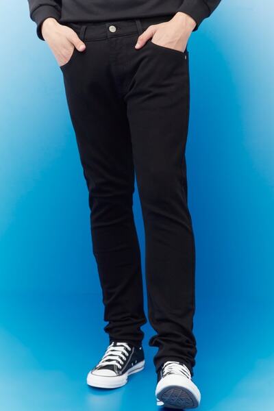 Lee بنطال جينز رجالي من Luke Slim Fit بخصر منخفض من قماش الدنيم 672l719 باللون الأسود
